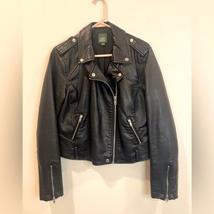 L black Moto jacket - used like-new condition. Runs slightly large.